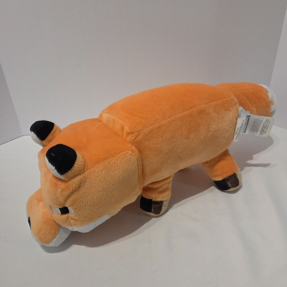 Minecraft Fox Plush Pillow Toy Buddy 20" Mojang JINX Orange Soft 2023